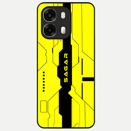  Circuit CYBERPUNK Custom Name Glass Case For Oppo A6  back cover – full design glossy printed glass finish