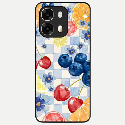  Citrus Bloom Joy Glass Case For Oppo A6  back cover – full design glossy printed glass finish