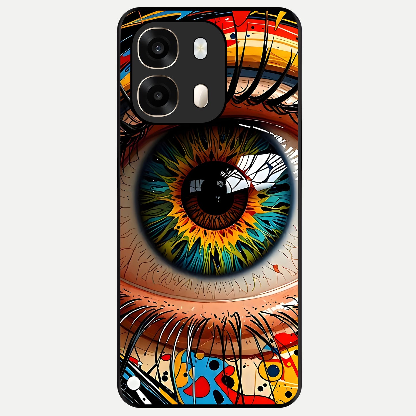  Colorful Eye Glass Case For Oppo A6  back cover – full design glossy printed glass finish