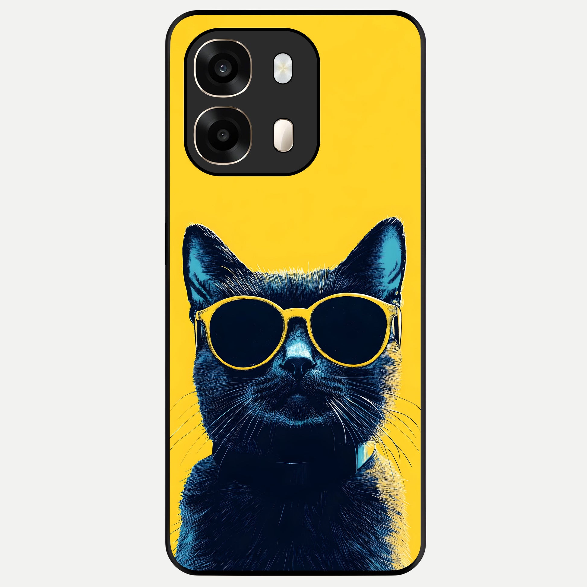  Cool Cat Vibes Glass Case For Oppo A6  back cover – full design glossy printed glass finish