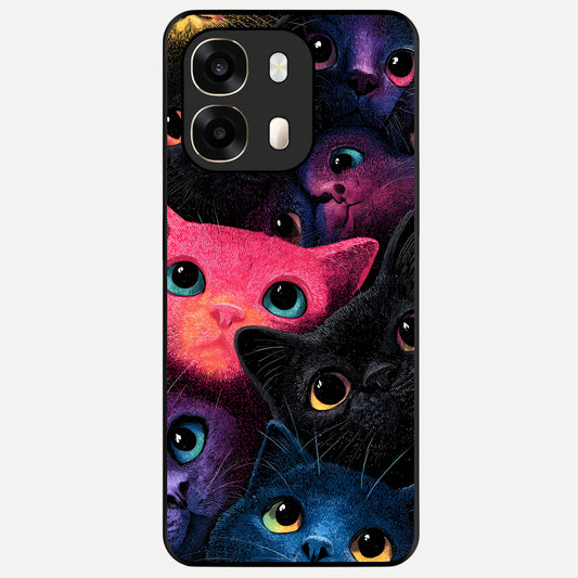  Cosmic Cats Dreams Glass Case For Oppo A6  back cover – full design glossy printed glass finish