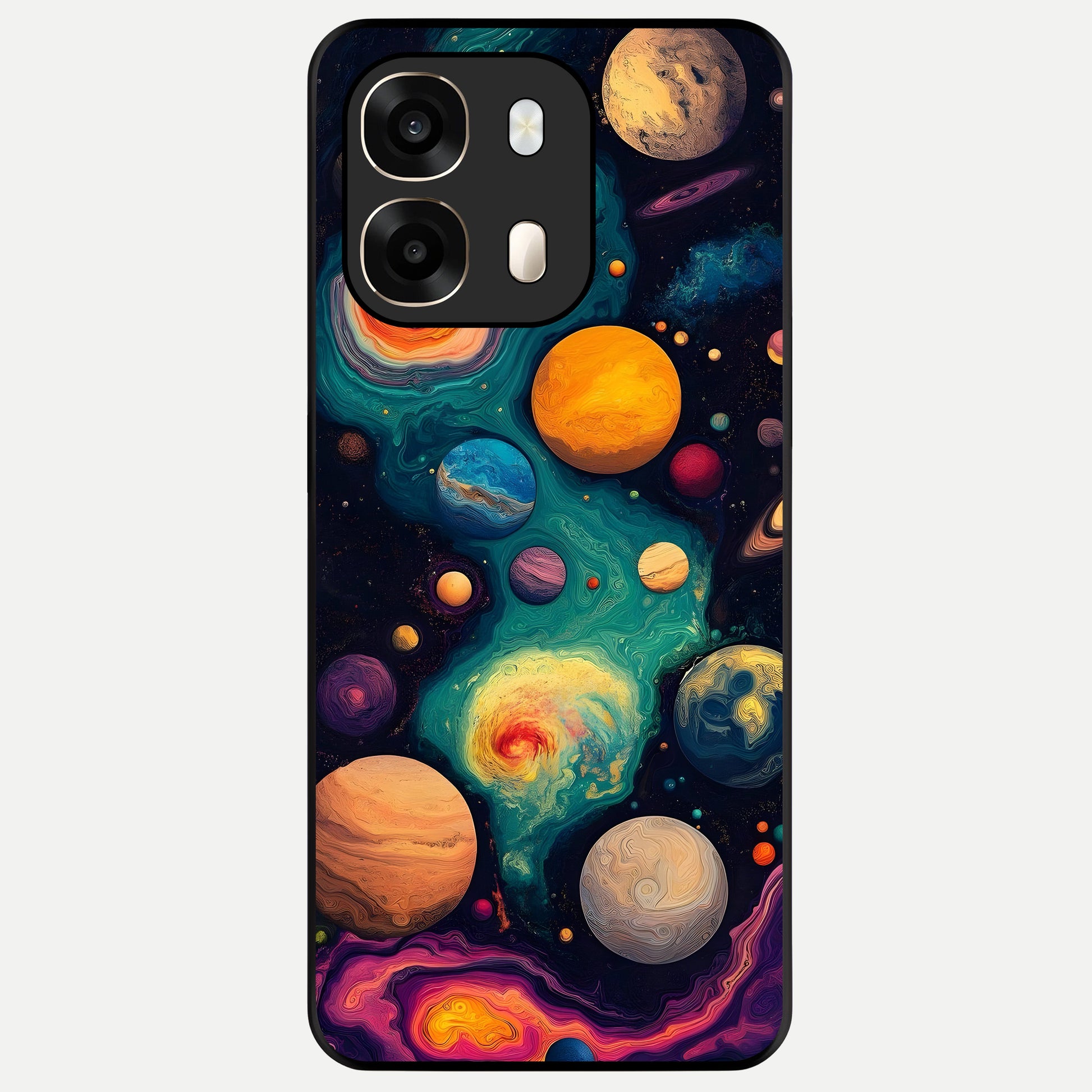  Cosmic Planet Journey Glass Case For Oppo A6  back cover – full design glossy printed glass finish