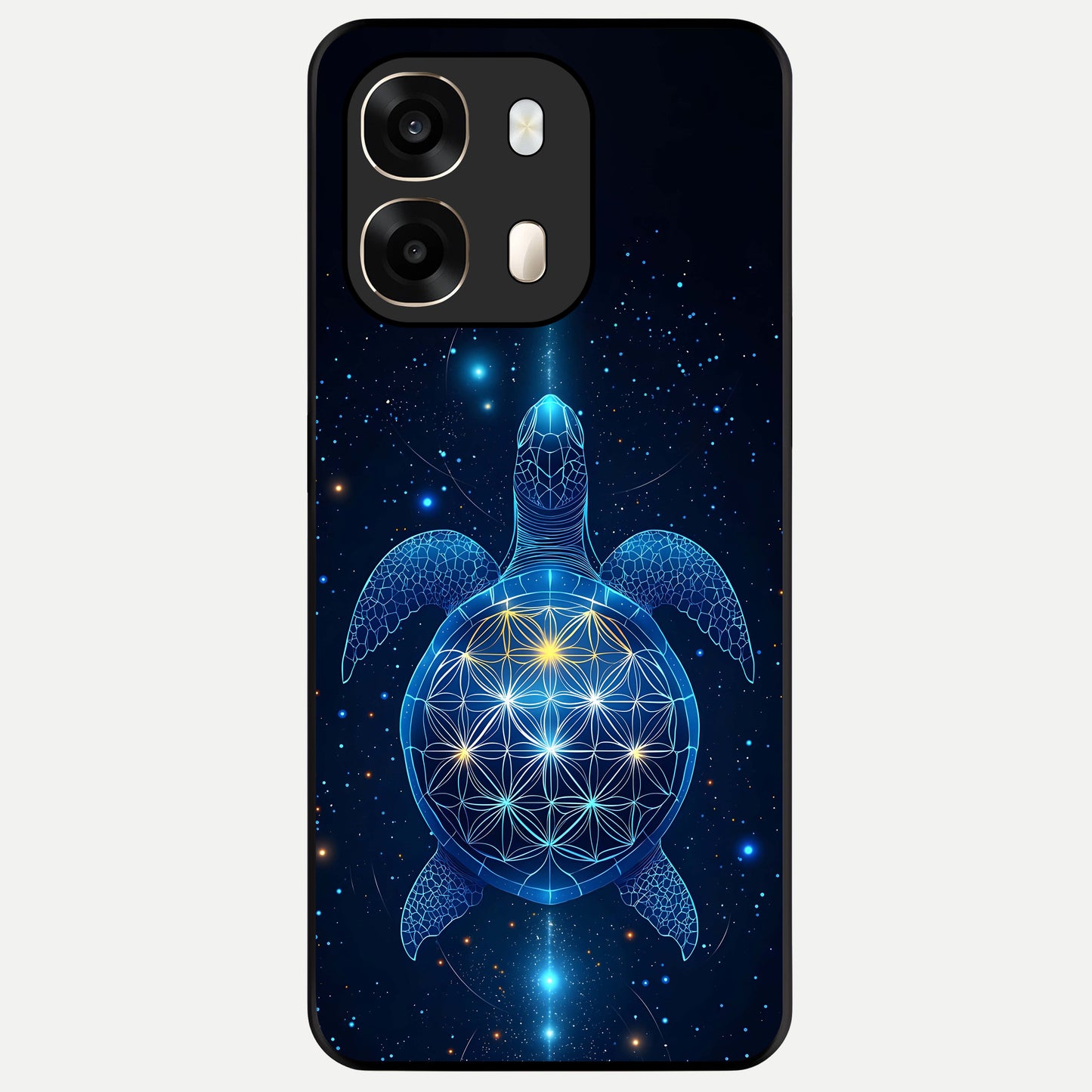  Crimson Blue Turtle Glass Case For Oppo A6  back cover – full design glossy printed glass finish