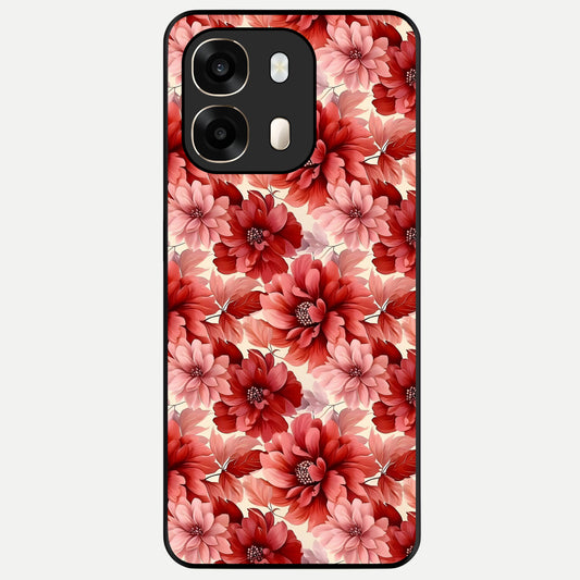  Crimson Love Petals Glass Case For Oppo A6  back cover – full design glossy printed glass finish