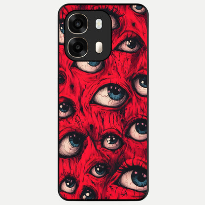  Crimson Watch Eyes Glass Case For Oppo A6  back cover – full design glossy printed glass finish
