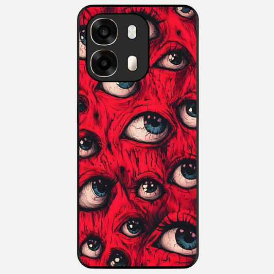  Crimson Watch Eyes Glass Case For Oppo A6  back cover – full design glossy printed glass finish