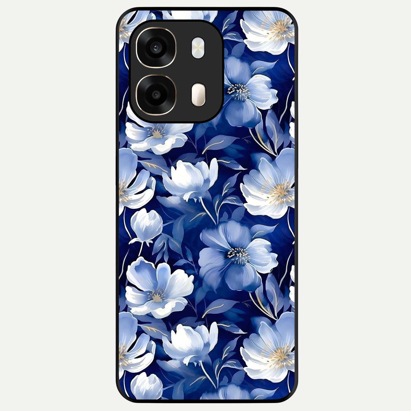  Cute Floral Patterns Glass Case For Oppo A6  back cover – full design glossy printed glass finish
