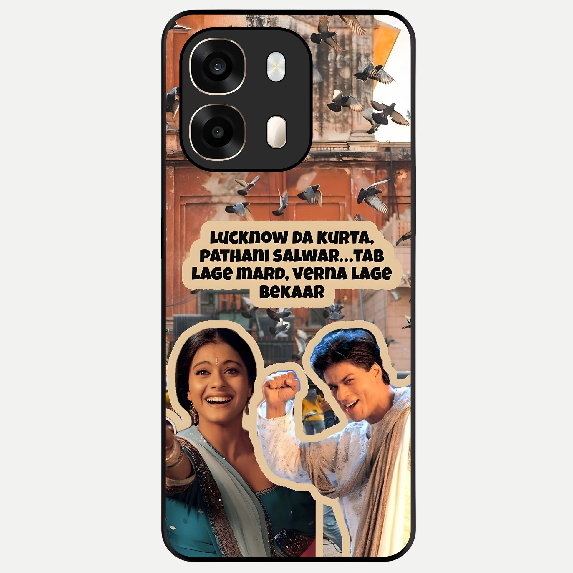  Desi Retro Vibes Glass Case For Oppo A6  back cover – full design glossy printed glass finish