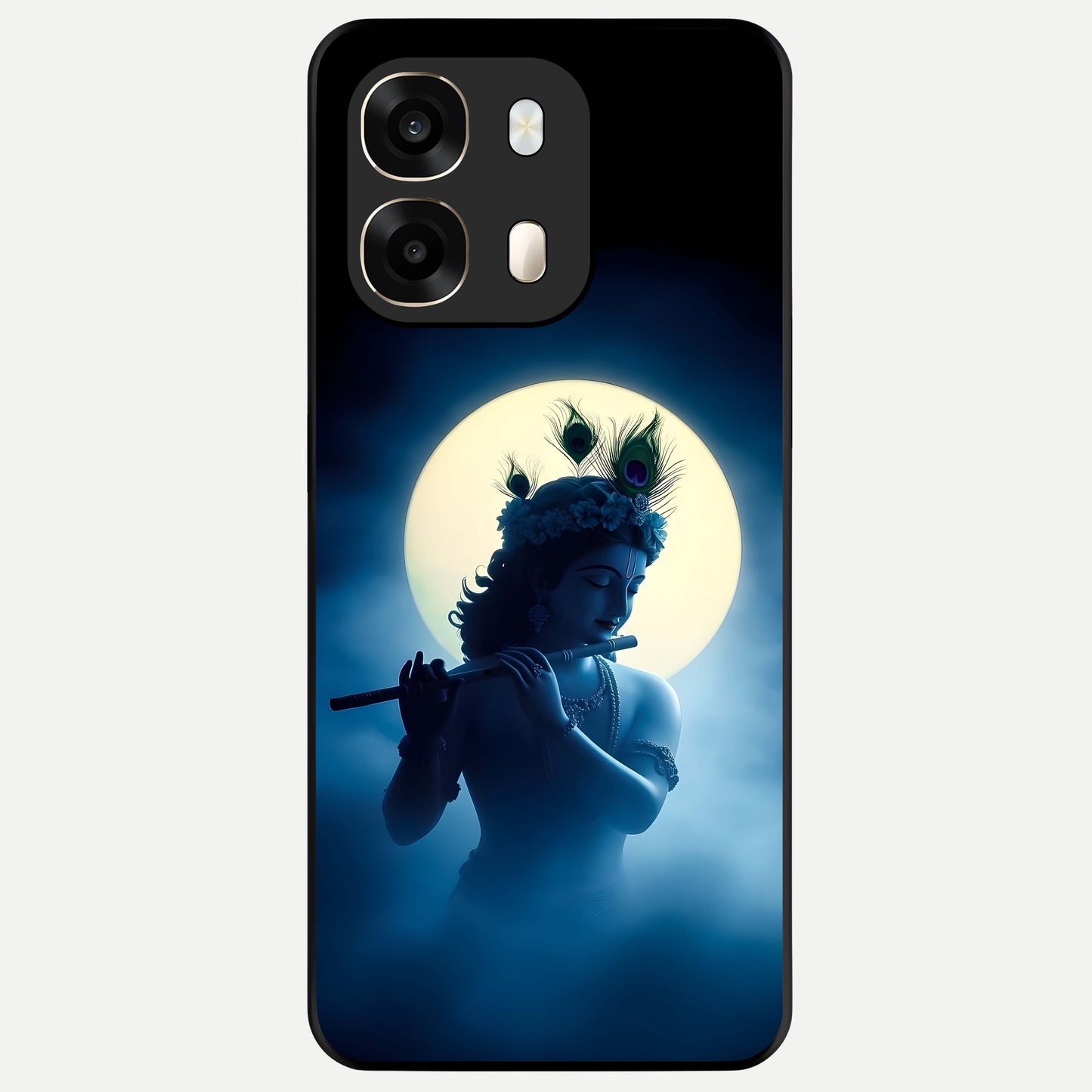  Divine Moon Flute Glass Case For Oppo A6  back cover – full design glossy printed glass finish