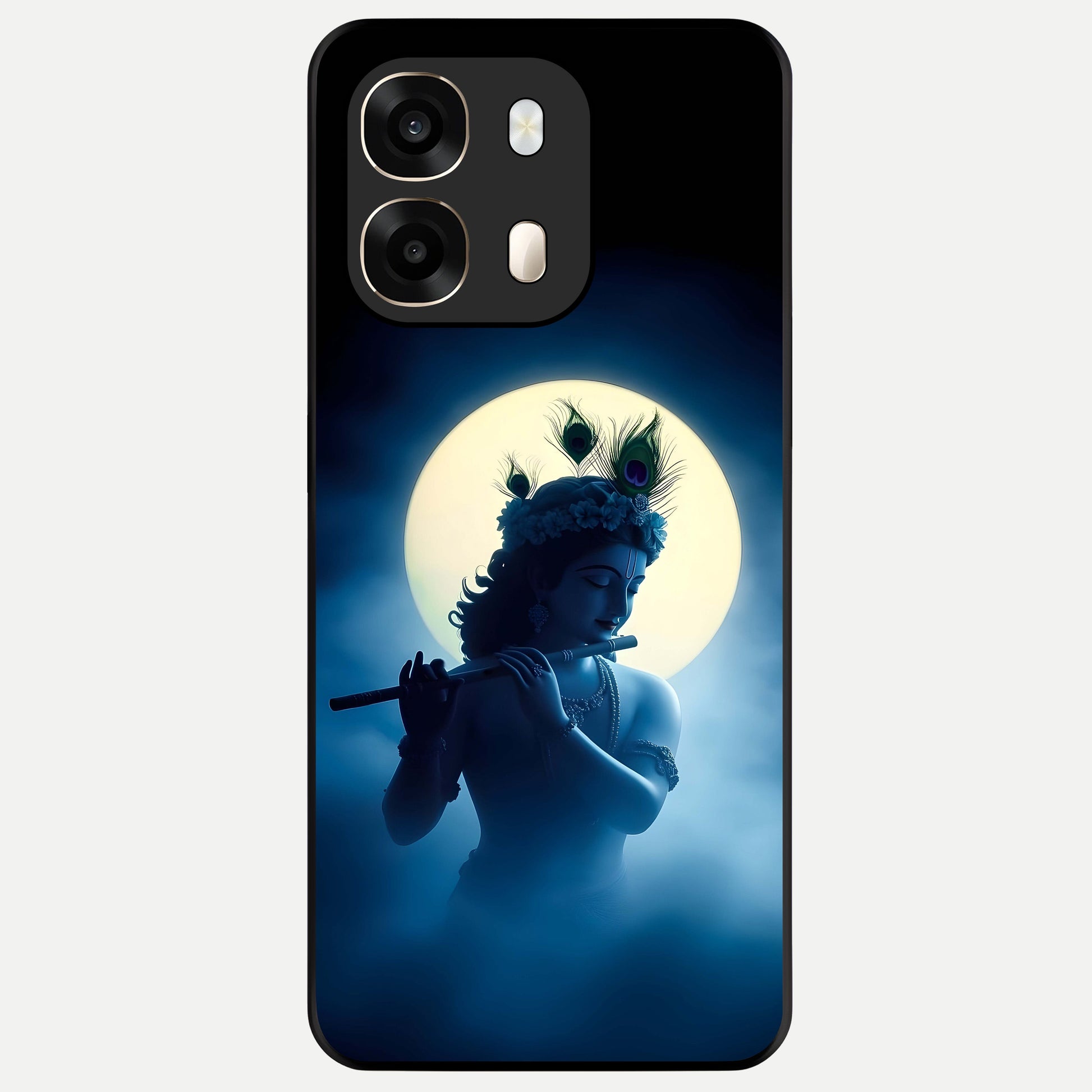  Divine Moon Flute Glass Case For Oppo A6  back cover – full design glossy printed glass finish