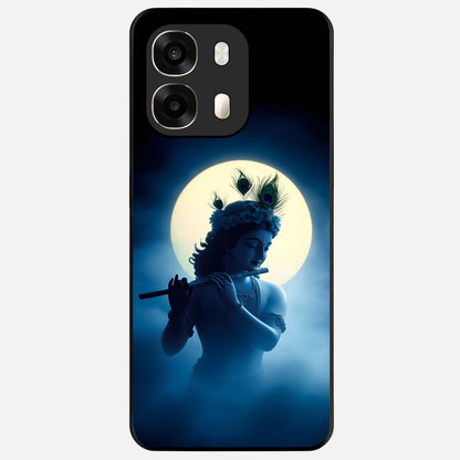  Divine Moon Flute Glass Case For Oppo A6  back cover – full design glossy printed glass finish