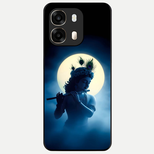 Divine Moon Flute Glass Case For Oppo A6  back cover – full design glossy printed glass finish
