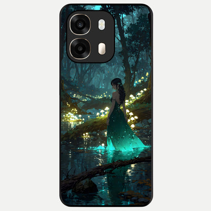  Enchanted Forest Glow Glass Case For Oppo A6  back cover – full design glossy printed glass finish
