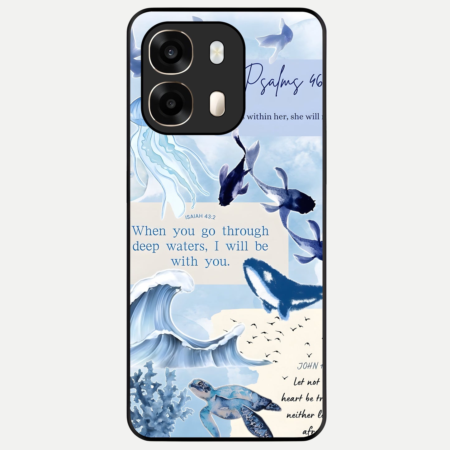  Faithful Ocean Promise Glass Case For Oppo A6  back cover – full design glossy printed glass finish