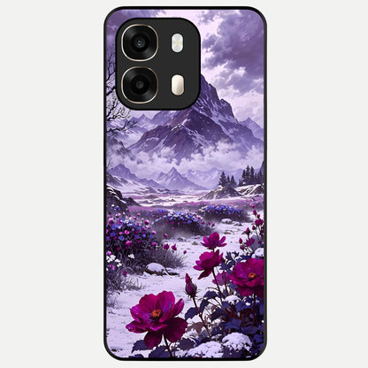 Flower Mountain View Glass Case For Oppo A6  back cover – full design glossy printed glass finish