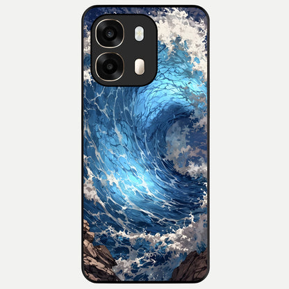  Giant Ocean Wave Glass Case For Oppo A6  back cover – full design glossy printed glass finish