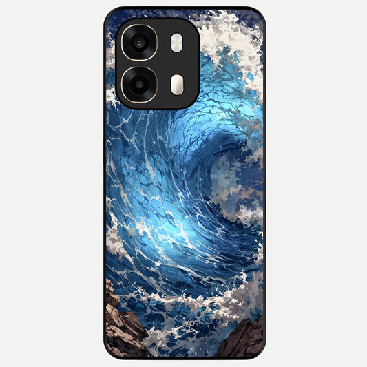  Giant Ocean Wave Glass Case For Oppo A6  back cover – full design glossy printed glass finish