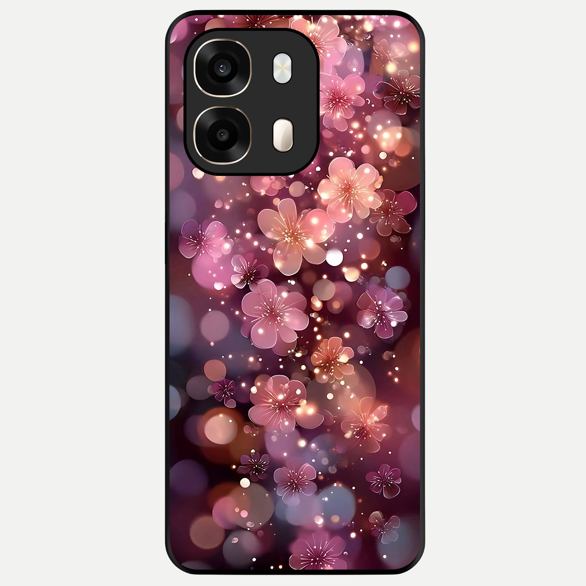  Glowing Petal Bliss Glass Case For Oppo A6  back cover – full design glossy printed glass finish