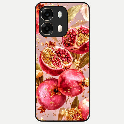  Golden Bloom Glow Glass Case For Oppo A6  back cover – full design glossy printed glass finish