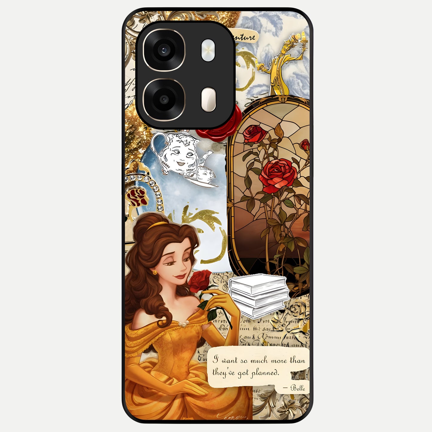  Golden Dream Belle Glass Case For Oppo A6  back cover – full design glossy printed glass finish
