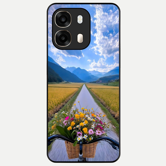  Golden Field Journey Glass Case For Oppo A6  back cover – full design glossy printed glass finish