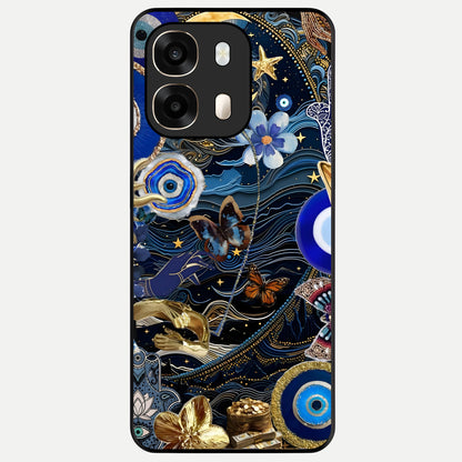  Golden Moon Magic Glass Case For Oppo A6  back cover – full design glossy printed glass finish