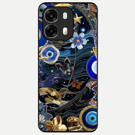  Golden Moon Magic Glass Case For Oppo A6  back cover – full design glossy printed glass finish