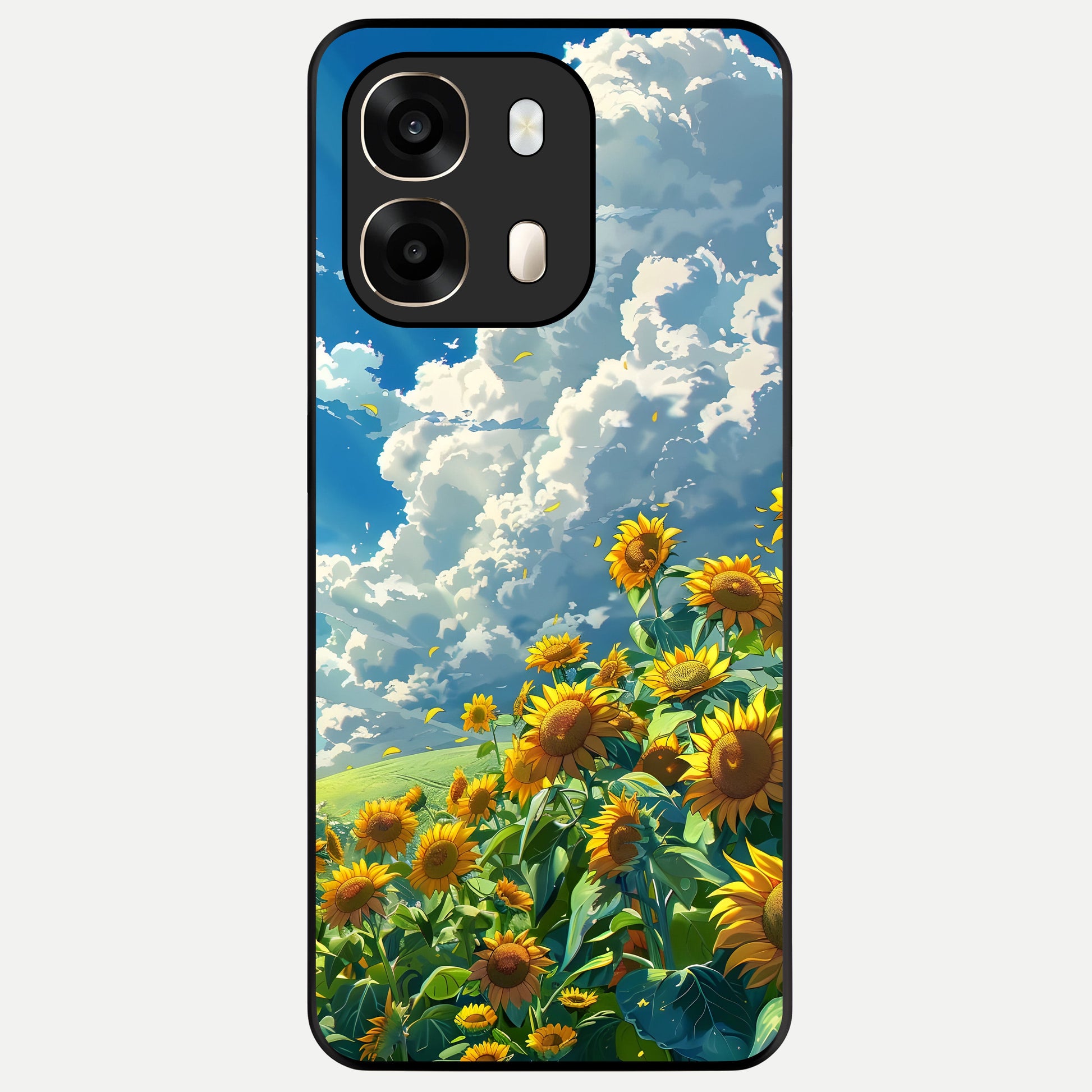  Golden Sun Glory Glass Case For Oppo A6  back cover – full design glossy printed glass finish