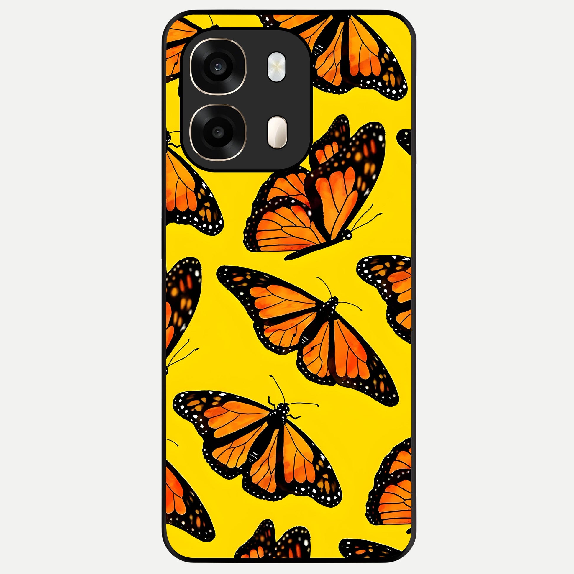  Golden Wing Flight Glass Case For Oppo A6  back cover – full design glossy printed glass finish