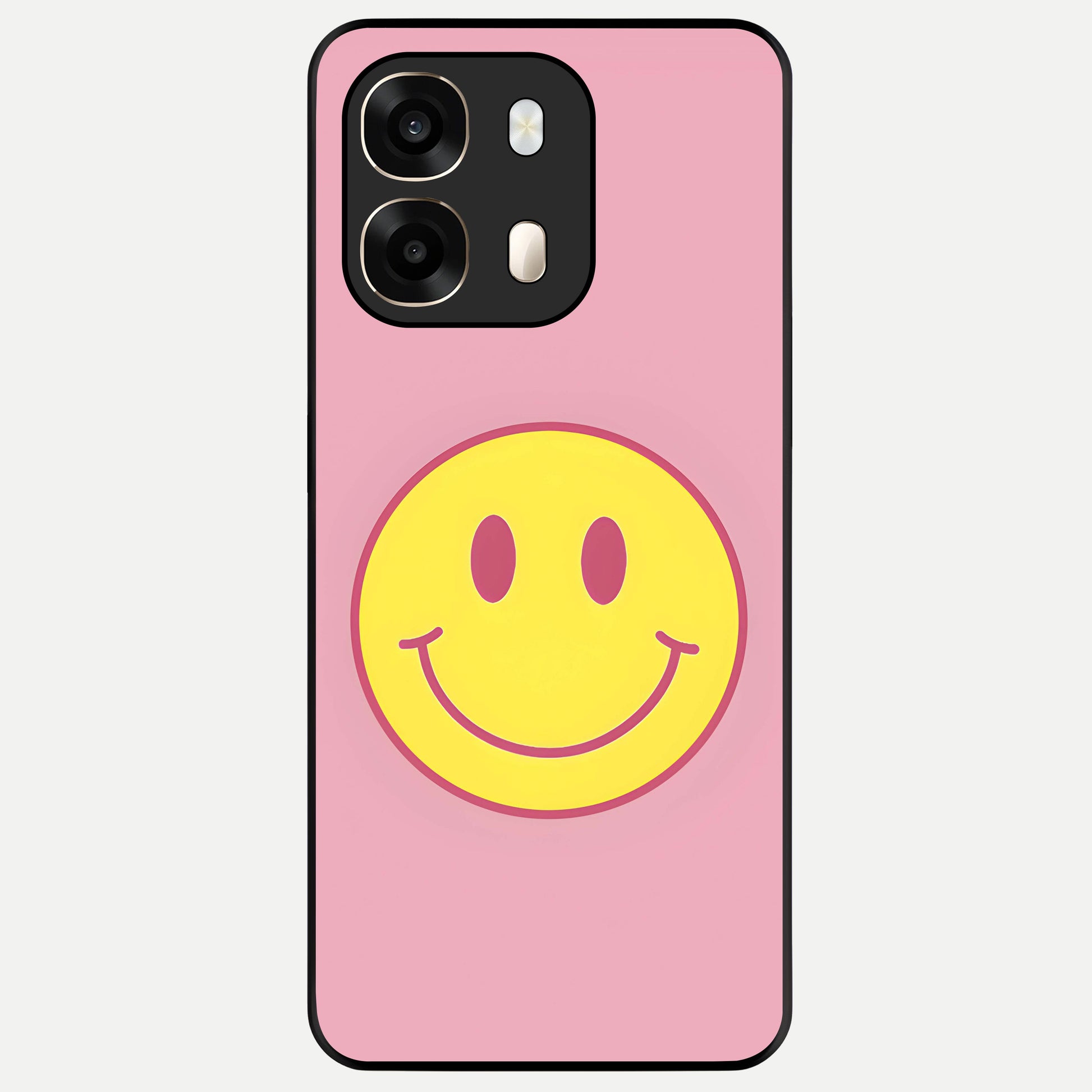  Happy Pink Mood Glass Case For Oppo A6  back cover – full design glossy printed glass finish