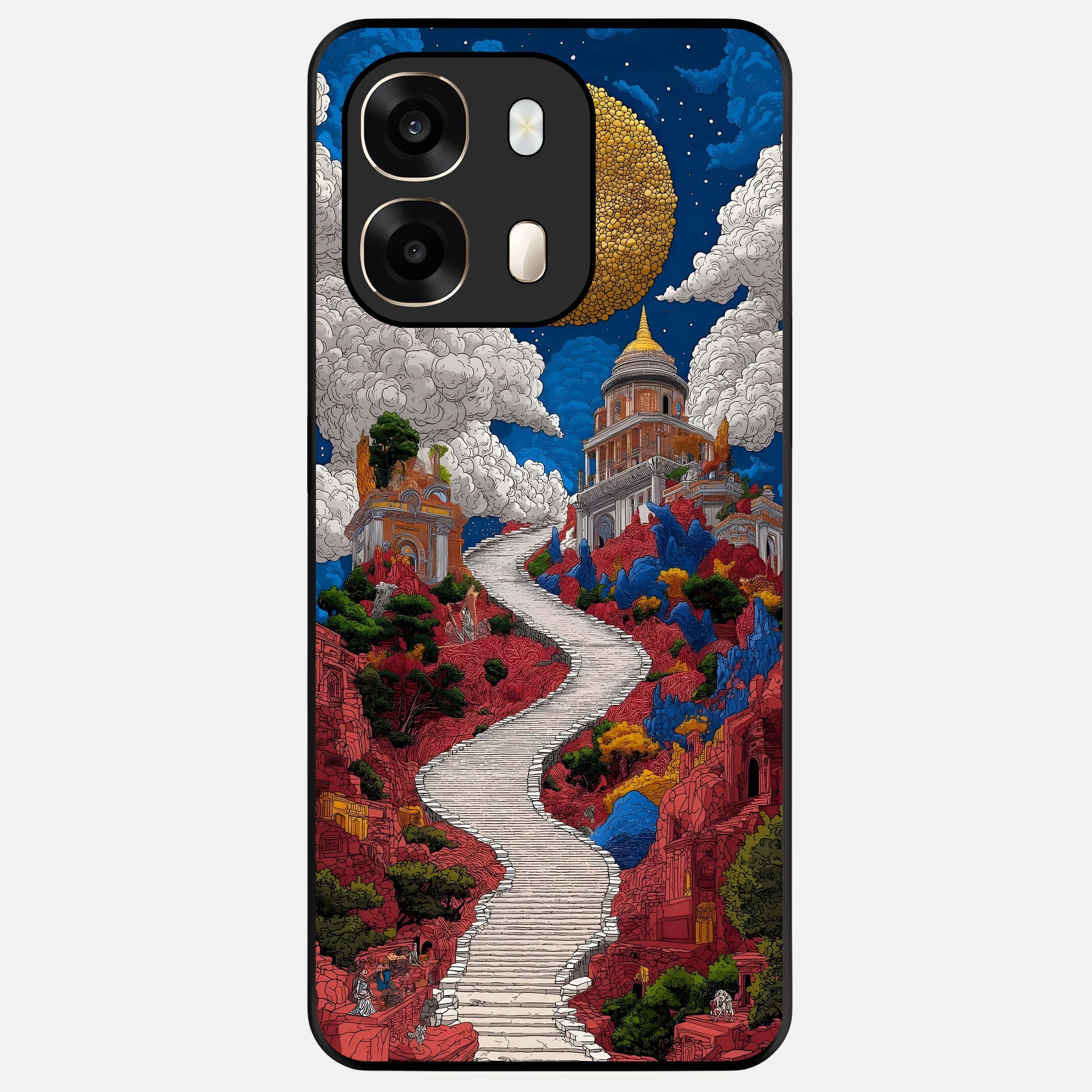  Heavenly Moon Path Glass Case For Oppo A6  back cover – full design glossy printed glass finish