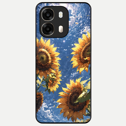  Heavenly Sunflower Rise Glass Case For Oppo A6  back cover – full design glossy printed glass finish