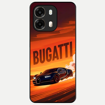  Inferno Bugatti Storm Glass Case For Oppo A6  back cover – full design glossy printed glass finish