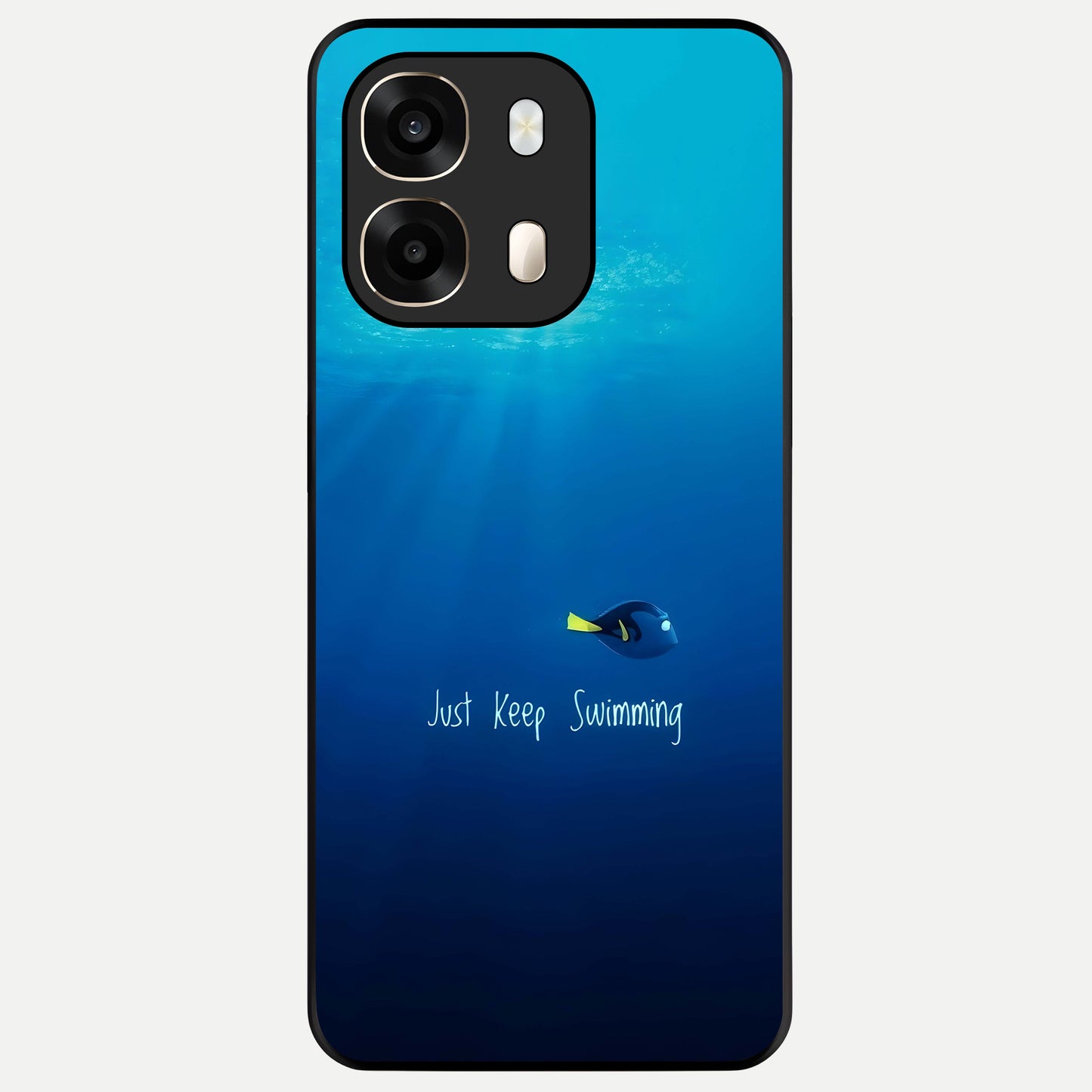  Just Keep Swimming Glass Case For Oppo A6  back cover – full design glossy printed glass finish