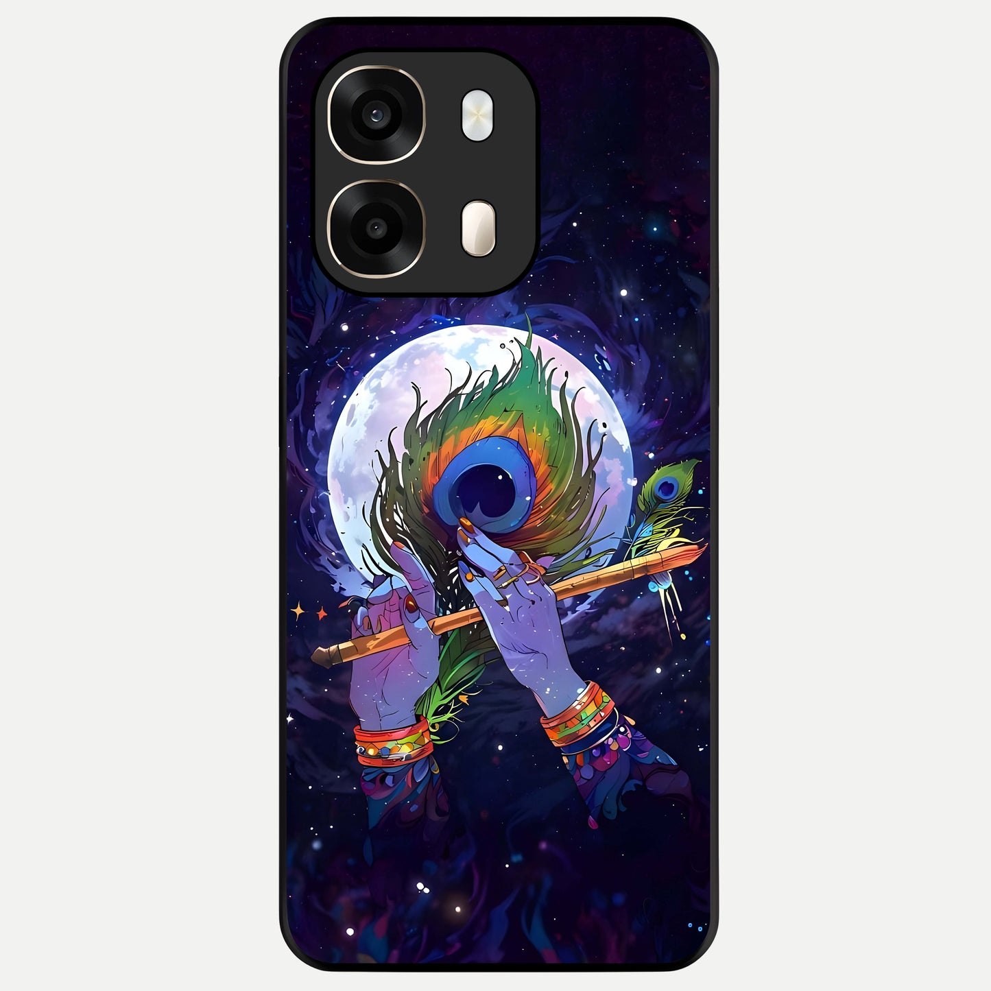  Krishna Hands Art Glass Case For Oppo A6  back cover – full design glossy printed glass finish