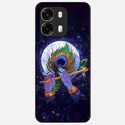  Krishna Hands Art Glass Case For Oppo A6  back cover – full design glossy printed glass finish