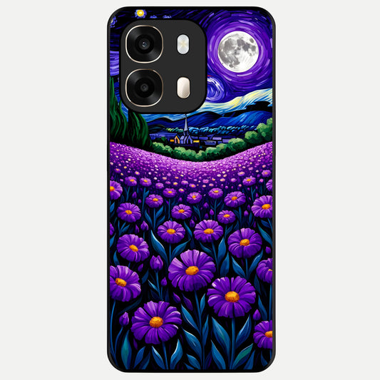 Lavender Moon Field Glass Case For Oppo A6  back cover – full design glossy printed glass finish