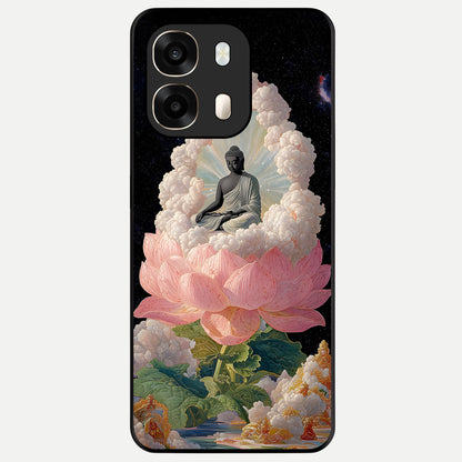  Lotus Divine Peace Glass Case For Oppo A6  back cover – full design glossy printed glass finish