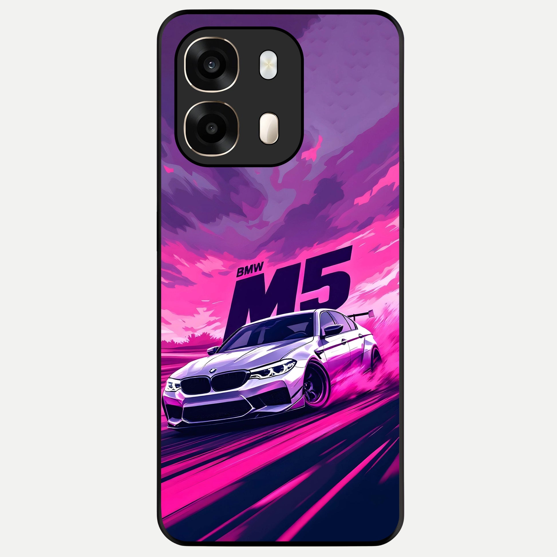  MS Neon Car Glass Case For Oppo A6  back cover – full design glossy printed glass finish