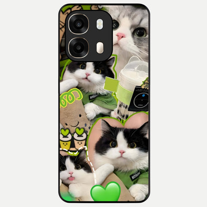  Matcha Cats Mood Glass Case For Oppo A6  back cover – full design glossy printed glass finish