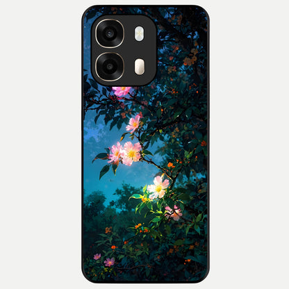  Midnight Bloom Glow Glass Case For Oppo A6  back cover – full design glossy printed glass finish