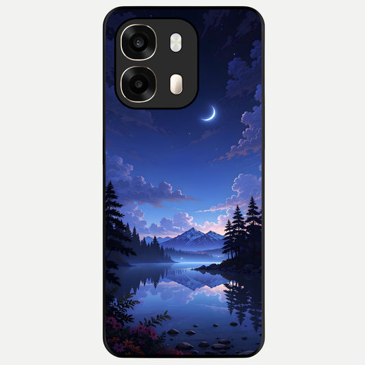  Midnight Lake Peace Glass Case For Oppo A6  back cover – full design glossy printed glass finish
