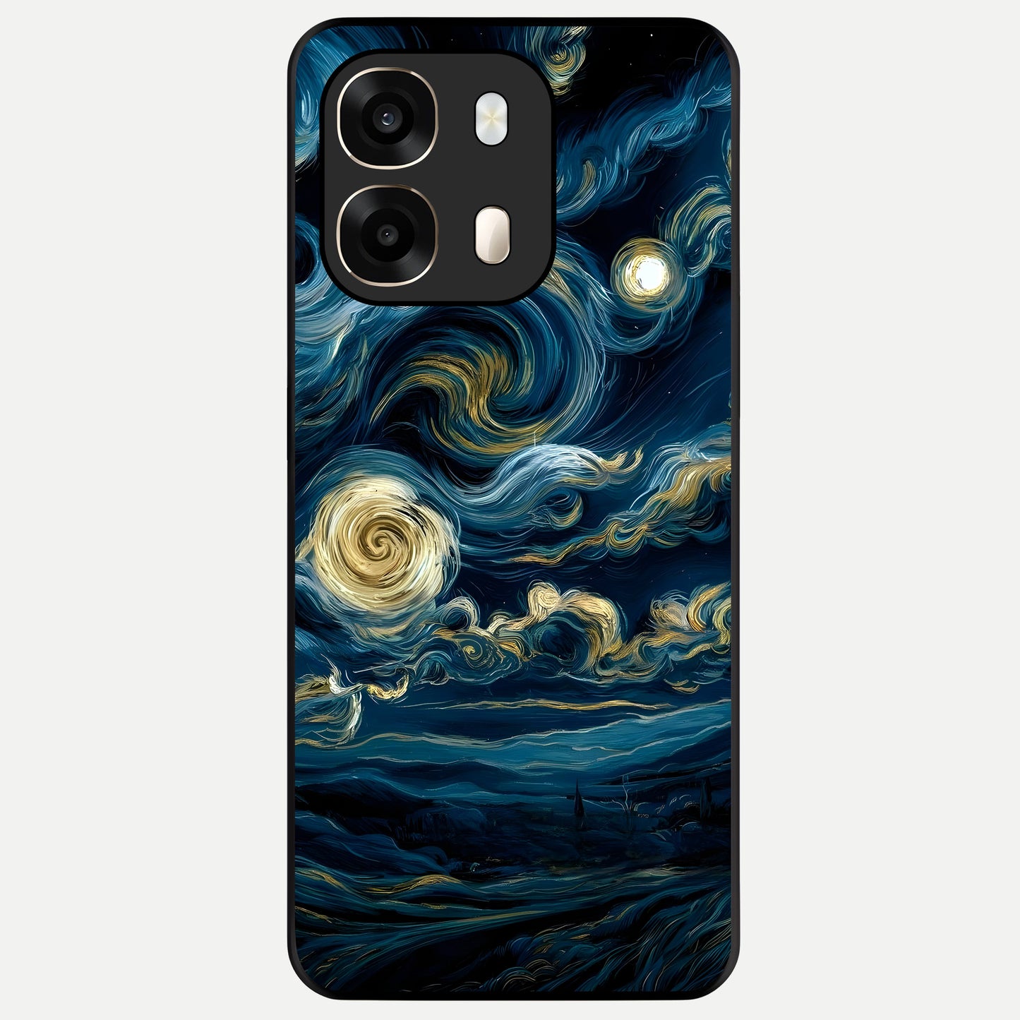  Midnight Sky Whirl Glass Case For Oppo A6  back cover – full design glossy printed glass finish