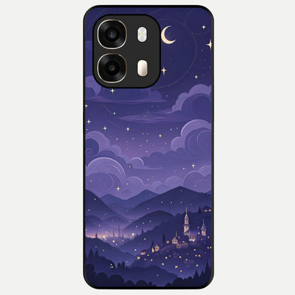  Minimal Night View Glass Case For Oppo A6  back cover – full design glossy printed glass finish