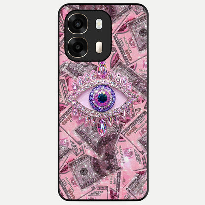  Money Eye Luxe Glass Case For Oppo A6  back cover – full design glossy printed glass finish