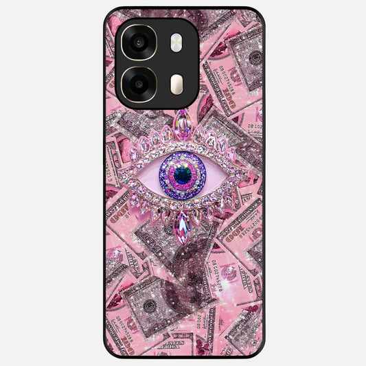  Money Eye Luxe Glass Case For Oppo A6  back cover – full design glossy printed glass finish