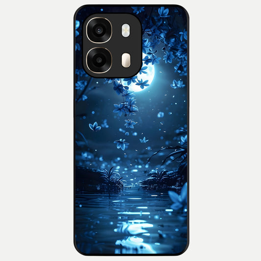  Moonlight Petal Dream Glass Case For Oppo A6  back cover – full design glossy printed glass finish