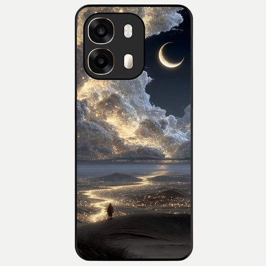  Moonlight Spark Path Glass Case For Oppo A6  back cover – full design glossy printed glass finish