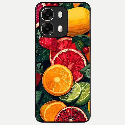  Multiple Fruits Glass Case For Oppo A6  back cover – full design glossy printed glass finish