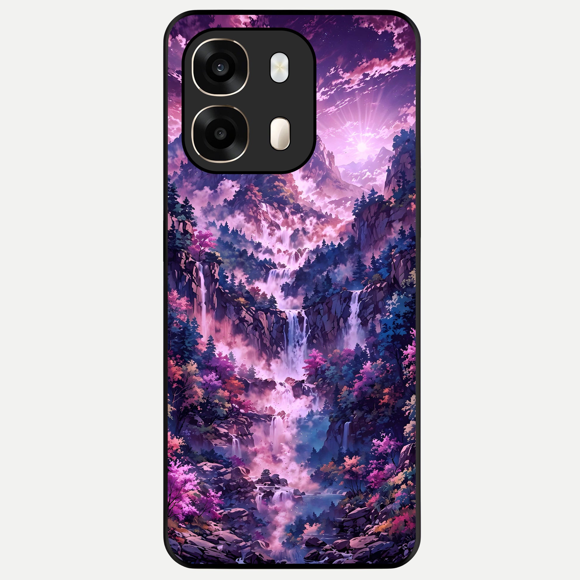  Mystic Cascade Peaks Glass Case For Oppo A6  back cover – full design glossy printed glass finish
